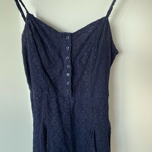 Navy Lace Romper